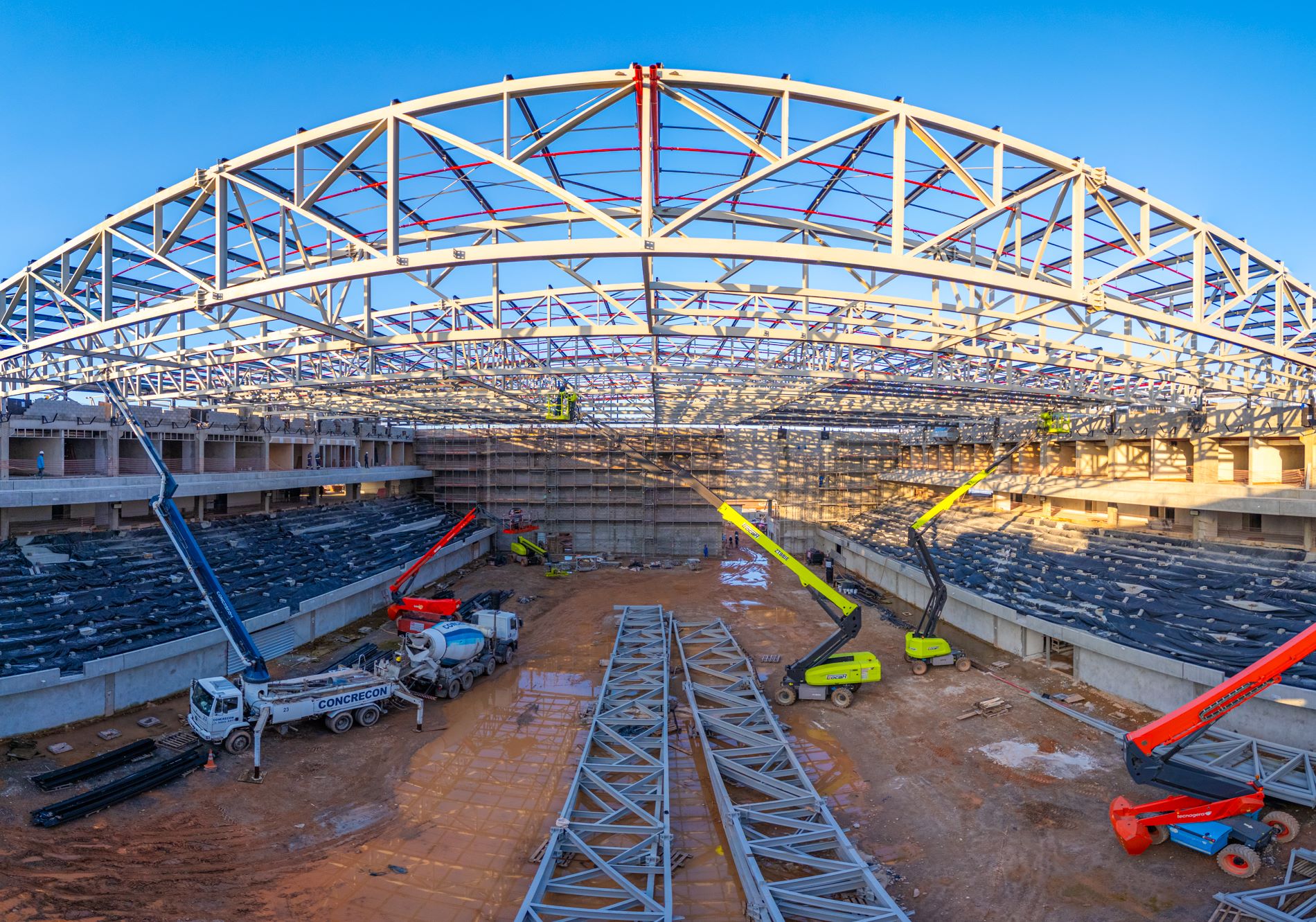 Arena Multiuso ganha forma e avança para a etapa final das obras