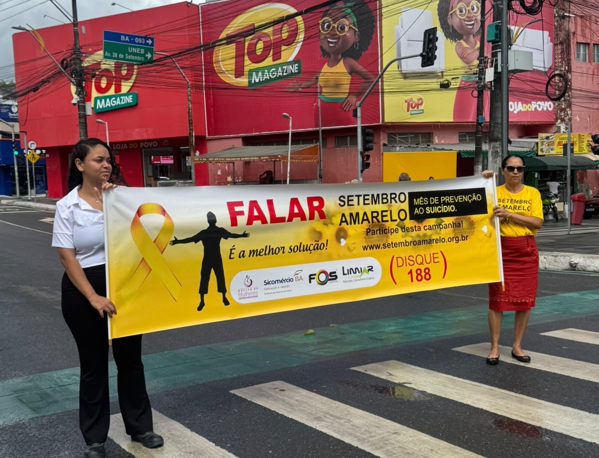 Sicomércio Camaçari e Região e Núcleo de Mulheres Empreendedoras iniciam campanha Setembro Amarelo