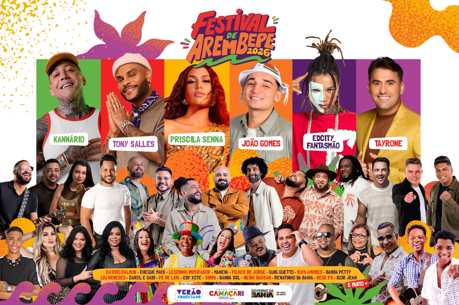 Festival de Arembepe 2026 terá mais de 30 shows entre os palcos Katita e Raízes e Ritmos