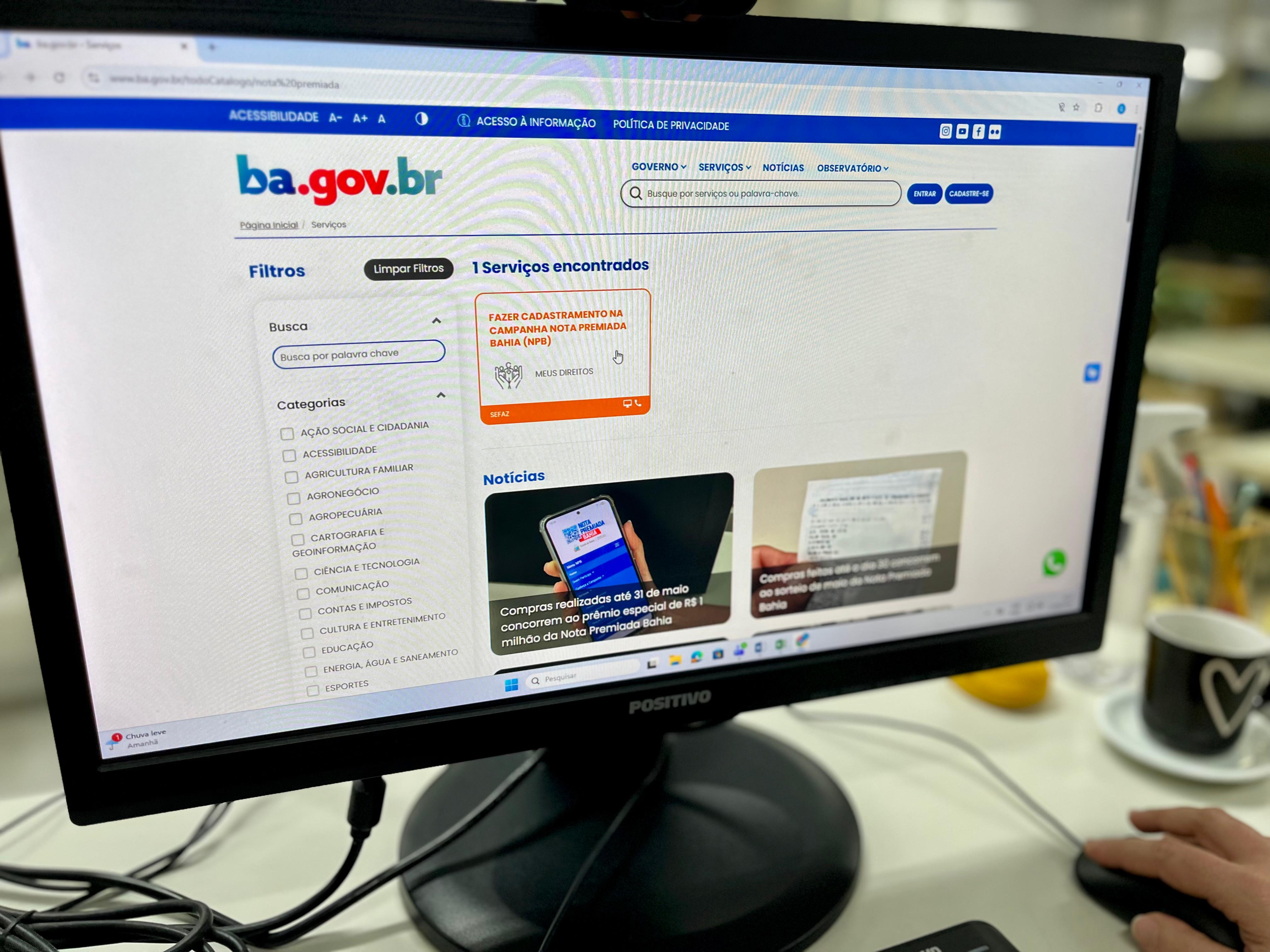 Cadastro na Nota Premiada Bahia agora pode ser feito via ba.gov.br
