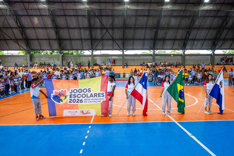 Jogos Escolares 2026 são abertos celebrando esporte, educação e inclusão em Camaçari
